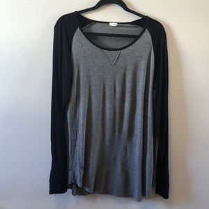 Black & grey simple baseball long sleeve